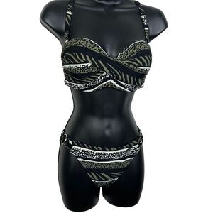 NWT Bruno Banani Mixed Animal Print 2 Piece Bikini Swim Suit